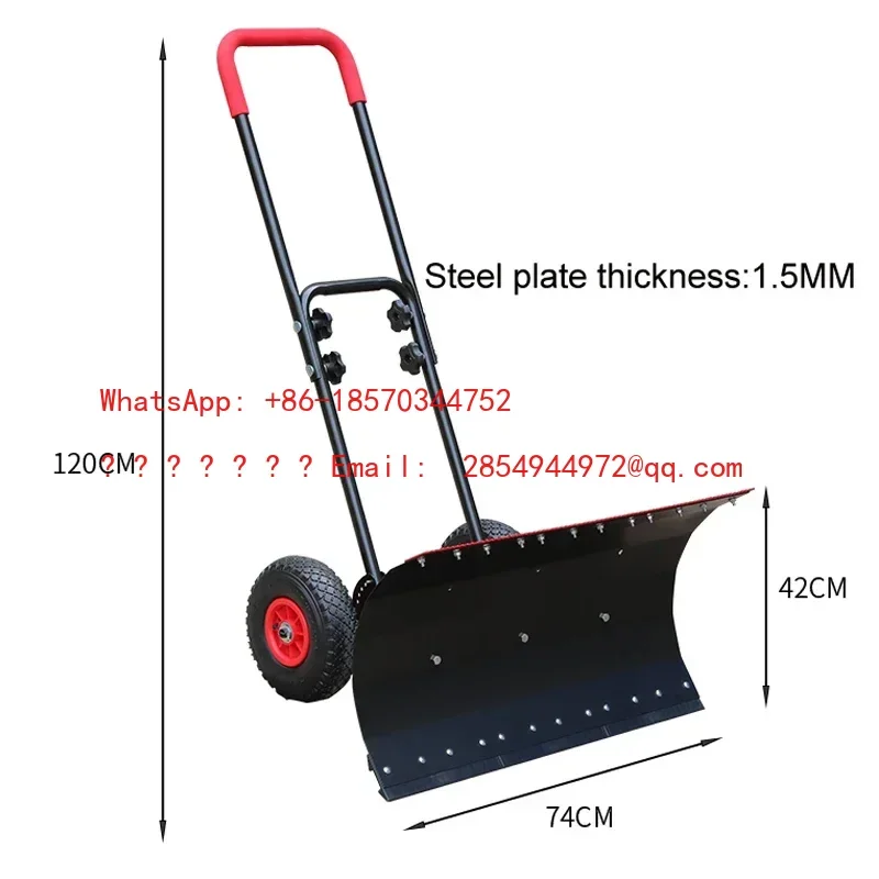 

New Small Wheeled Hand Push Snow Removal Shovel Large Tool Vehicle Snow Removal Artifact Snow Removal Machine with Wheels