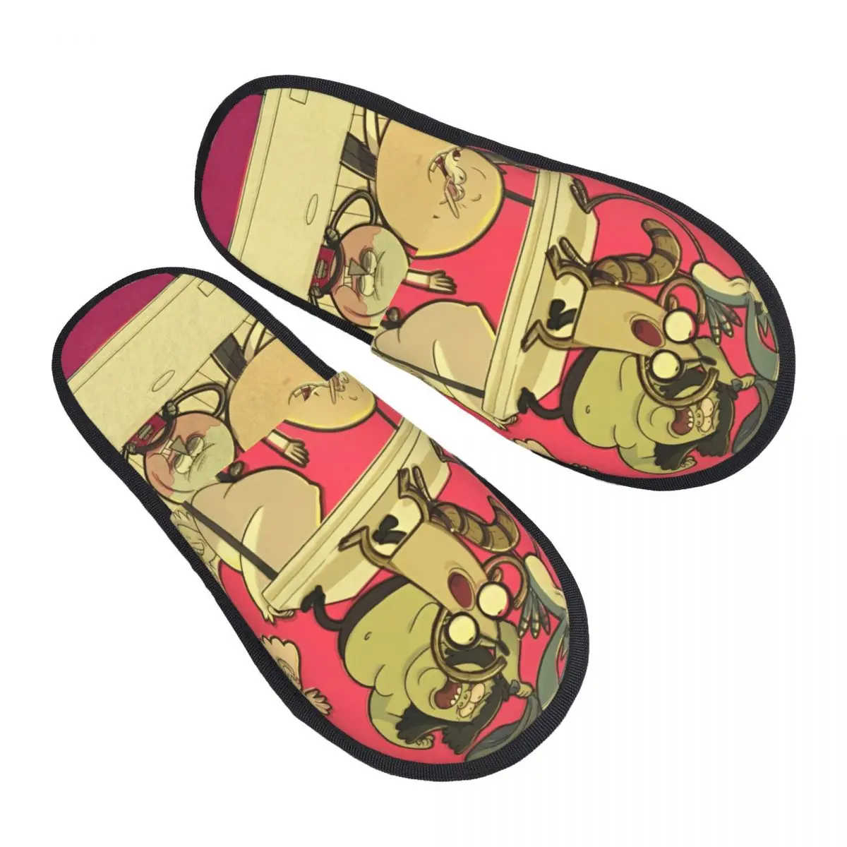 

Custom R-Regular Show Soft Memory Foam House Slippers Women Funny Cartoon Cozy Warm Anti-skid Sole Slipper