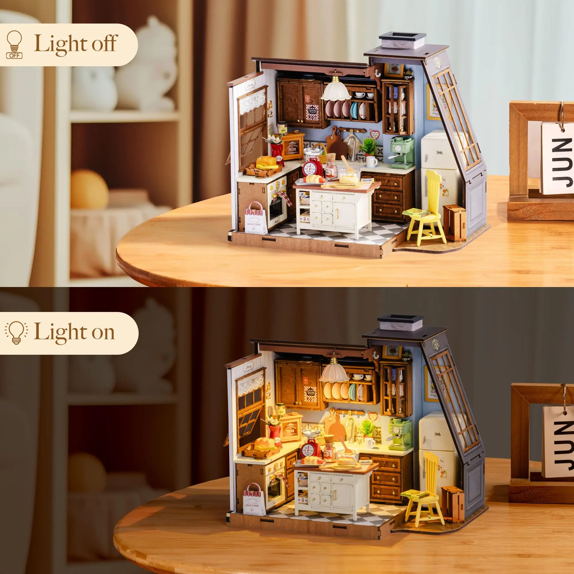Rolife DIY Miniatuur Huiskit Model Kit Poppenhuis Bakken Keuken 3D Puzzel Mini Huisbouwpakket Craft Kit Voor Tieners Volwassenen