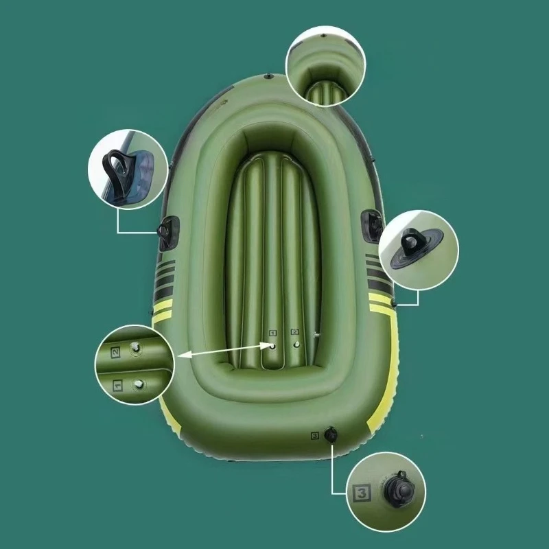 

Double rubber boat thickened wear-resistant simple portable kayak inflatable fishing boat sea fishing assault boat hovercraft