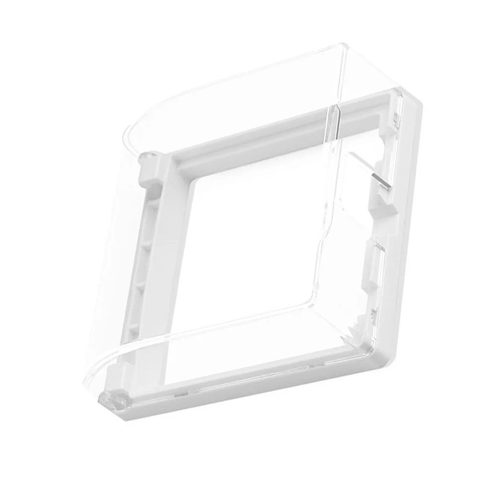 

1pc Waterproof Socket Case 86 Type Flame Retardant Transparent Wall Switch Protection Box For Bathroom Kitchen Hotel 90 Degree