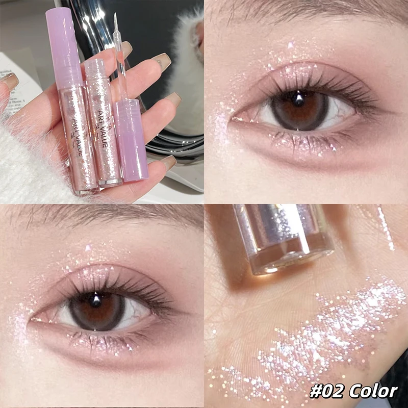 Set di ombretti liquidi Impermeabile a lunga durata Perlescenti Shimmer Pearl Sparkle Glitter Ombretto Baco da seta Cosmetici coreani