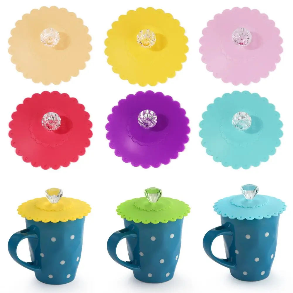 Cute Silicone Reusable Heat Preservation Anti-dust Cup Cover Sealed Cover Suction Lid