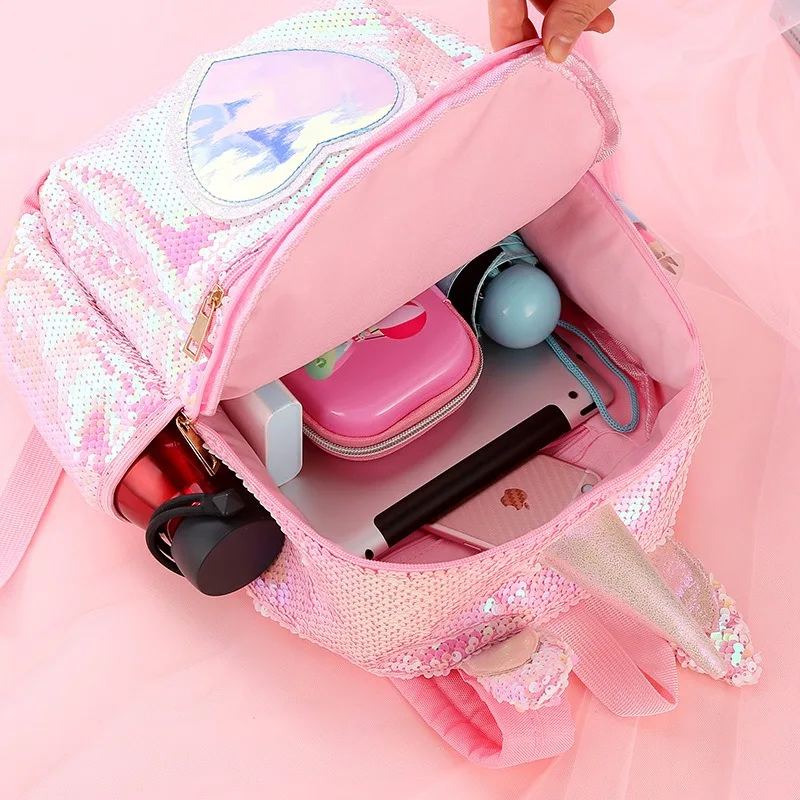 New Backpack for Children Girls Unicorn Sequin Backpack Cartoon Cute Backpack Girl Fashionable Waist Bag Mochila Infantil Menina