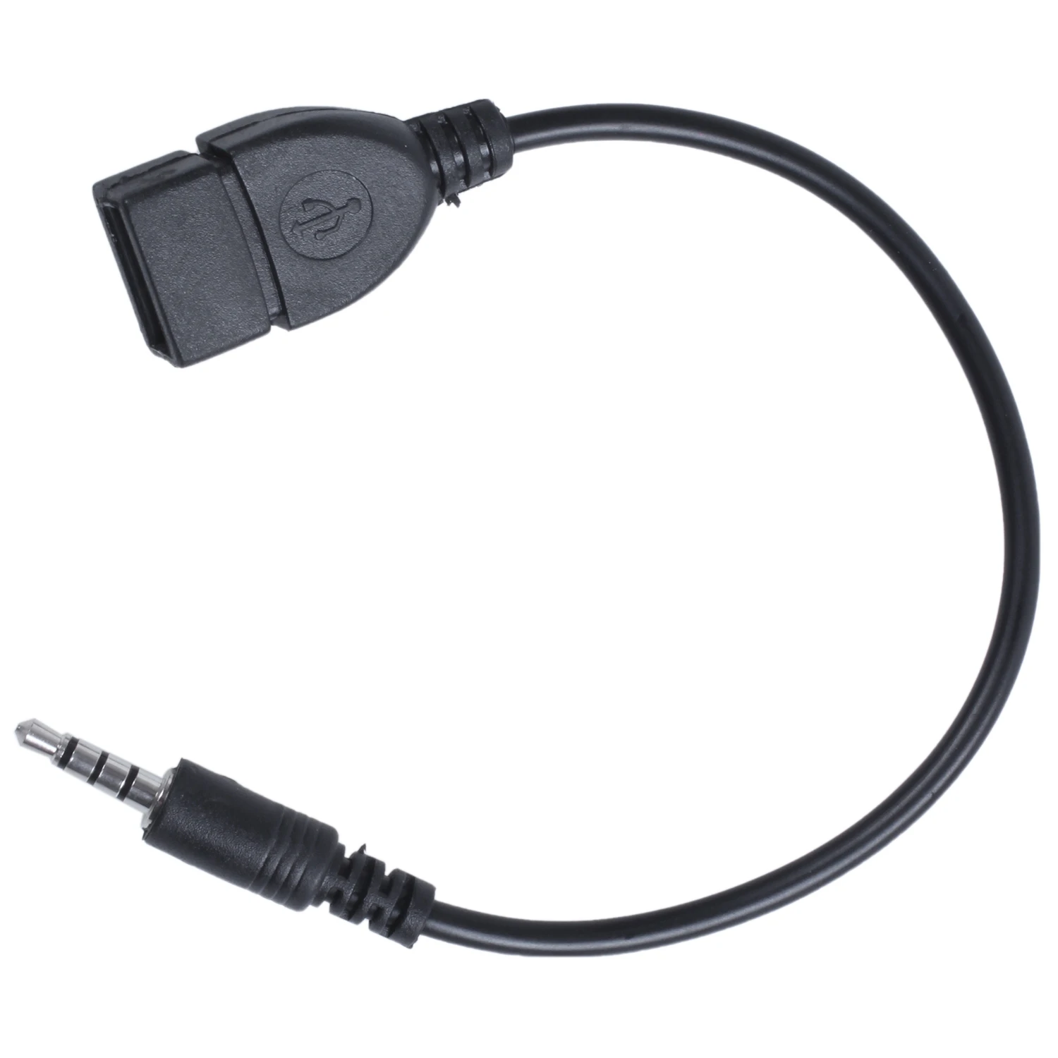 USB jack, AUX, 3.5 mm jack for audio data charging cable black HLJS