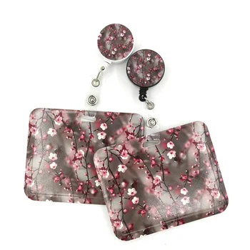 Kiraz Erik çiçeği Ağacı Çiçekler kart tutucu Kadın Erkek Iş Kordon Rozeti Kart Durumda Öğrenci Kordon KIMLIK Adı Kart Tutucu Çanta