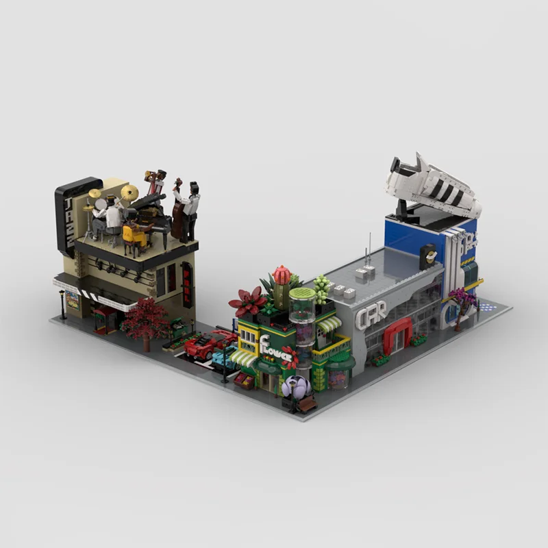 

8859pcs MOC Modular Streetscape Display PACK Build MOCs Model Building Blocks Christmas Gift Architecture Toys Creative Idea