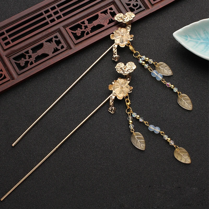 Chinese Style Hand-Made Hairpin Ancient Costume Hanfu Headwear Simple Ancient Style Pan Hair Ball Hair Accessories For Women