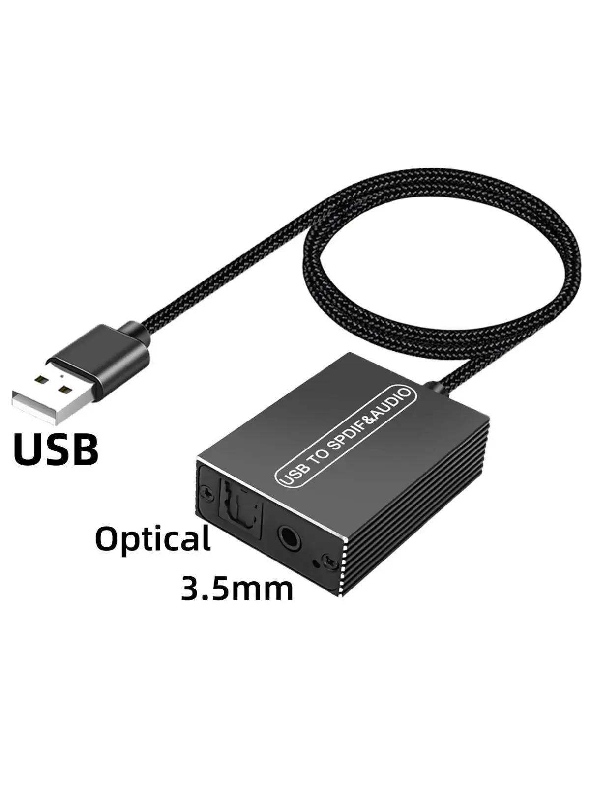 Adapter USB A na optyczny TOSLINK i stereo 3,5 mm - Jednokierunkowy nadajnik USB na S/PDIF do PS5/PS4, PC, laptopa, głośników — zdjęcie produktu 7