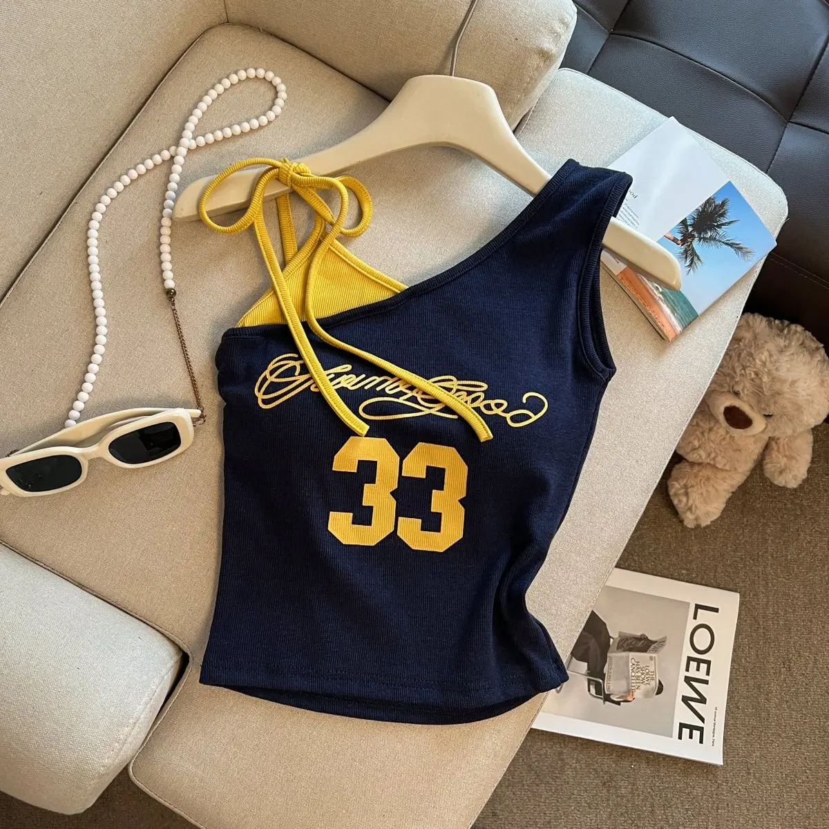 

Femme Trend сексуальные кружевные банты с v-образным вырезом без рукавов камзол летние поддельные две части модные футболки нестандартной формы с надписью тонкий топ футболка