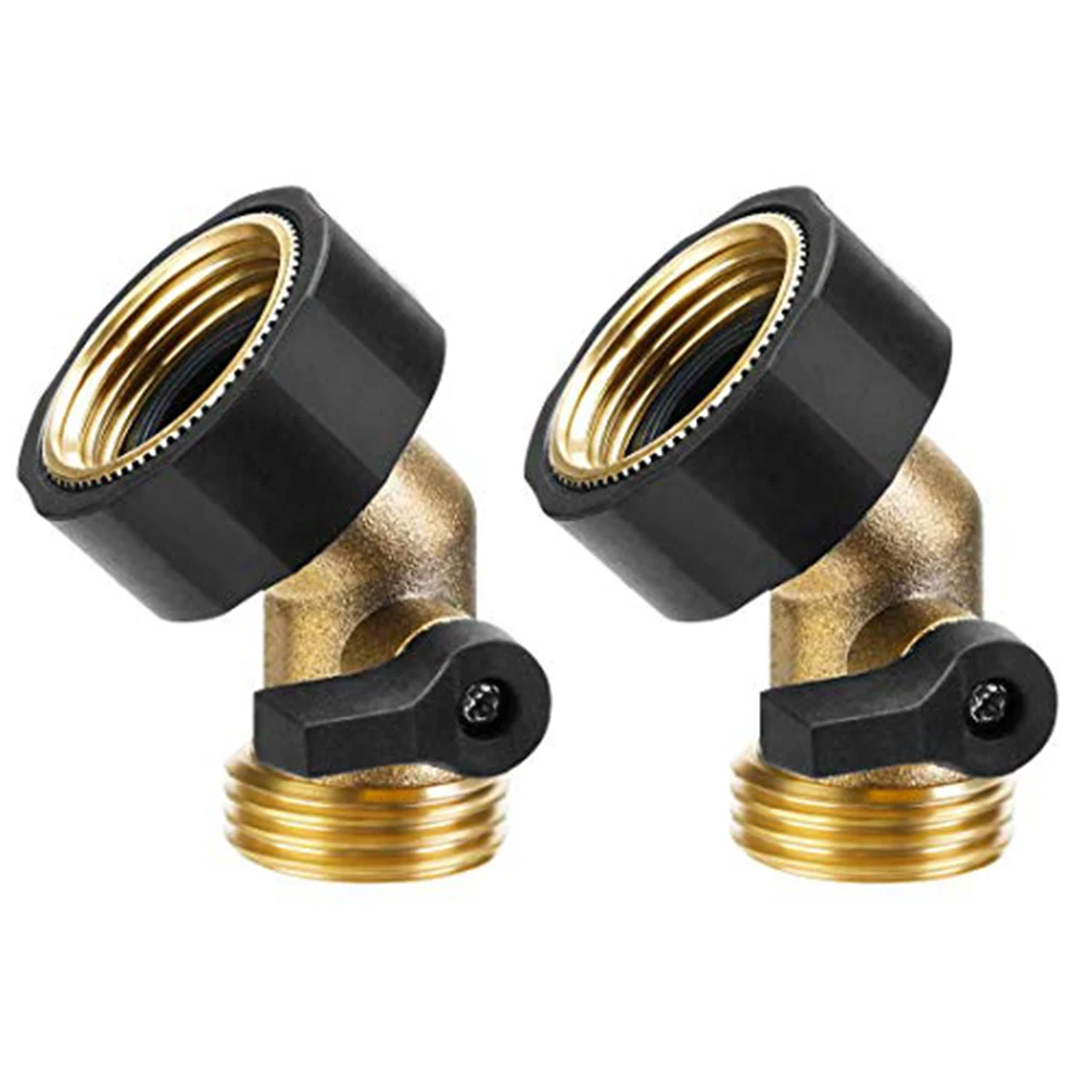 Compact Garden Valve Joystick Globe Valve 2.55'x2.16'x1.57' Garden Hose Elbow Rust Resistant Brass Construction