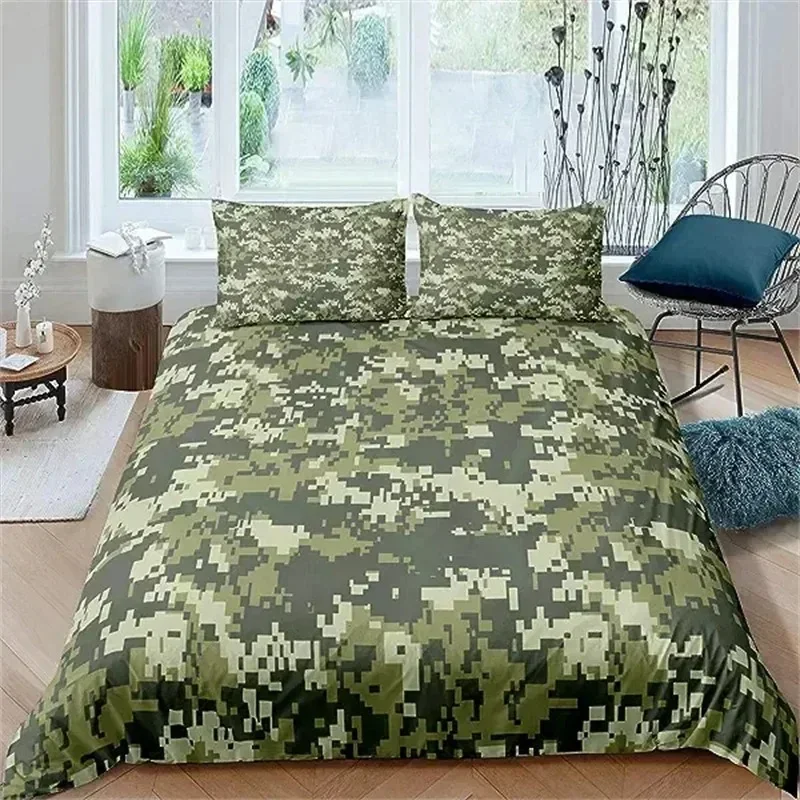 Camouflage Bedding Set American Patriotic Flag Bedding Comforter Quilt Cover USA Stars Stripes for Boys Kids Teens Adult