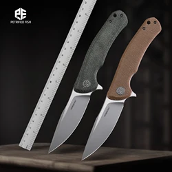 Petrified Fish K110 949 Pocket Folding Knife Steel Blade Damask Handle Outdoor Camping Hunting  Multipurpose Knives EDC Tool