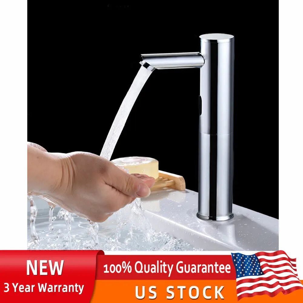 New Touchless Auto Sensor Bathroom Sink Faucet – Hands-Free Basin Water Tap