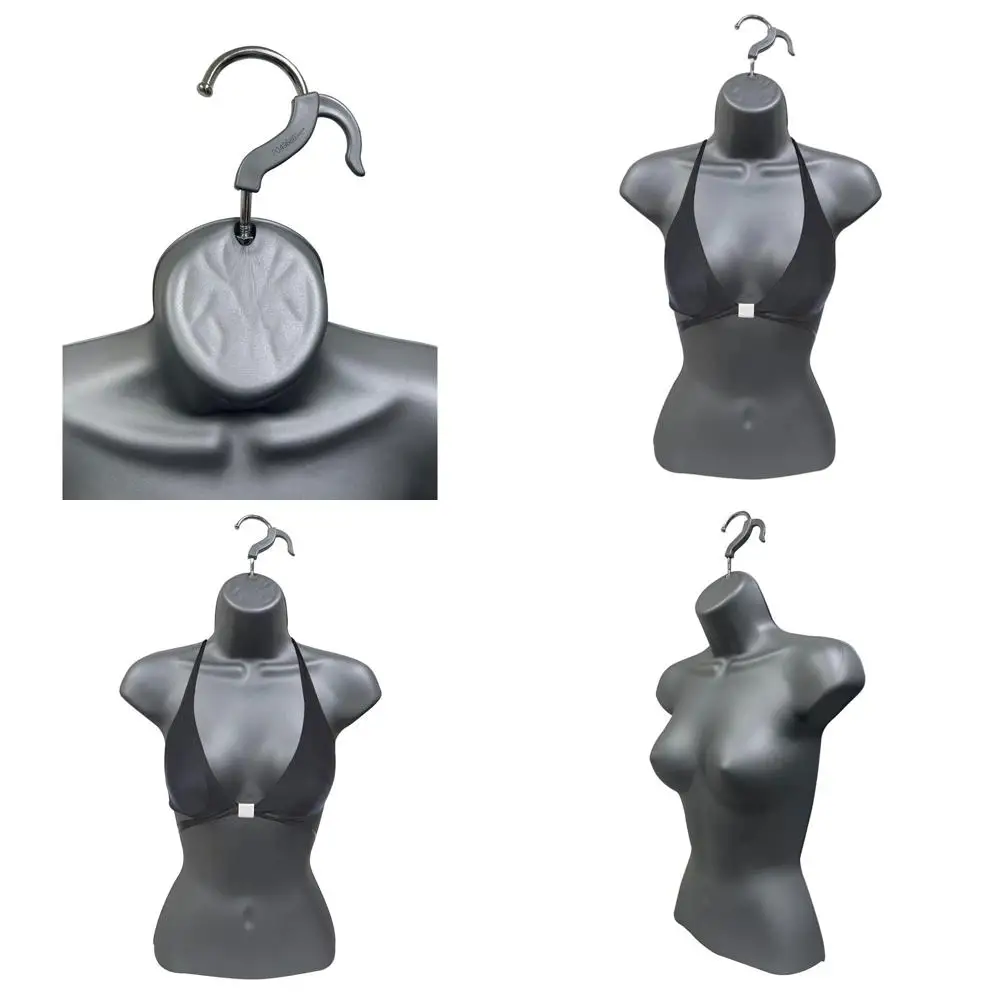 

Gray Stackable Hollow Back Mannequin with Hanging Hooks, Ideal for T-Shirt Displays, Countertop, Crate Shows, and Design, S-M Cl