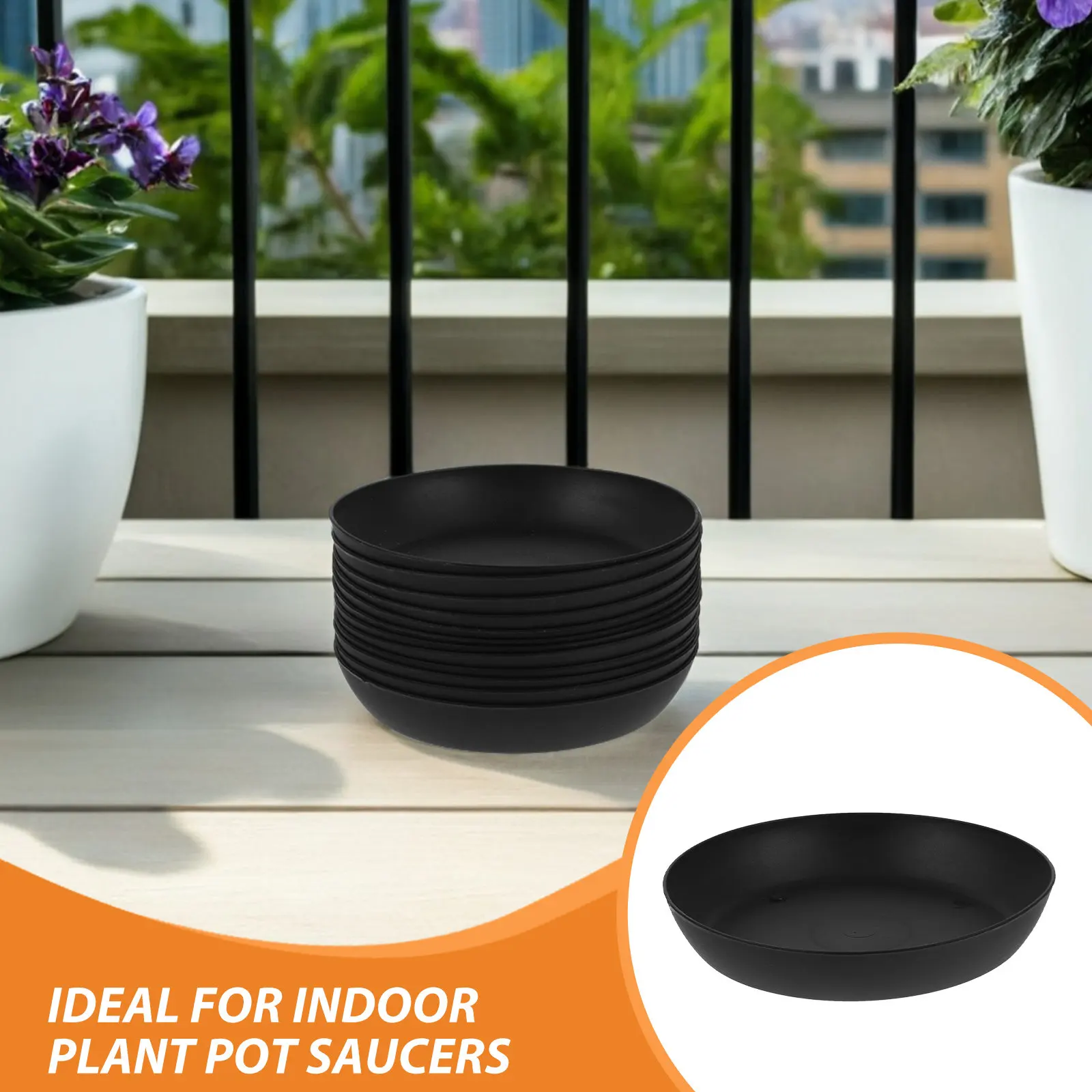24Pcs Plastic Plant Saucer Drip Trays Holder Plant Pot Base Tray Round Outdoor Garden Bonsai