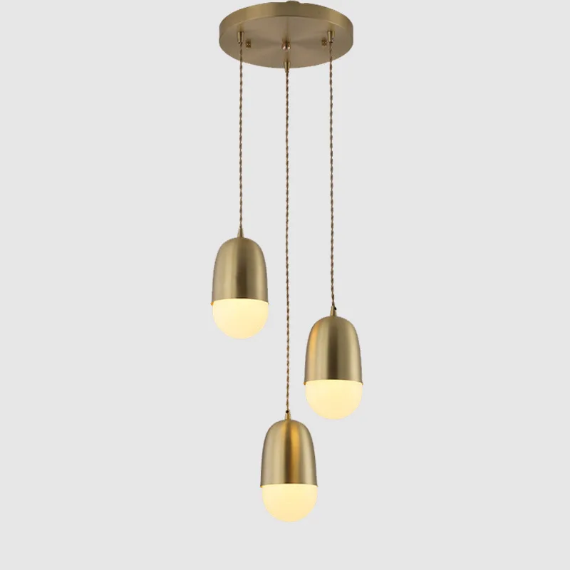 Simple single head chandelier, personalized restaurant, bar counter, studio, office decoration, lighting, brass lamps