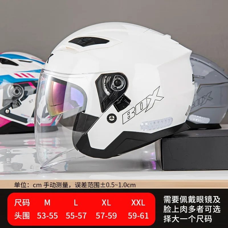 RSV BOX-106 دراجة نارية خوذة الرجال النساء الصيف تنفس خفيفة الوزن سكوتر 3/4 عدسة مزدوجة ركوب خوذة 4 مواسم