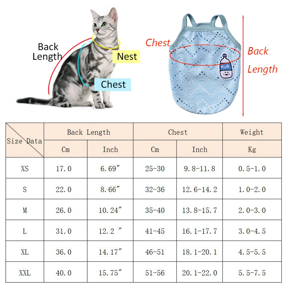 Cat Puppy Hollow Out Camisole Vest Summer Summer Breathable Pet Clothes for Small Dogs Cats Kitten Clothing Outfit