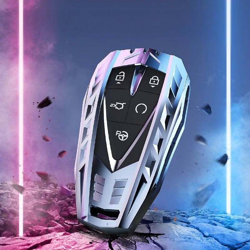 Premium Zinc Alloy Armor Key Case Cover for Changan CS75 PLUS/Eado/CS35/CS55 PLUS/UNI-T - Protective Armor Shell Key Bag Chain