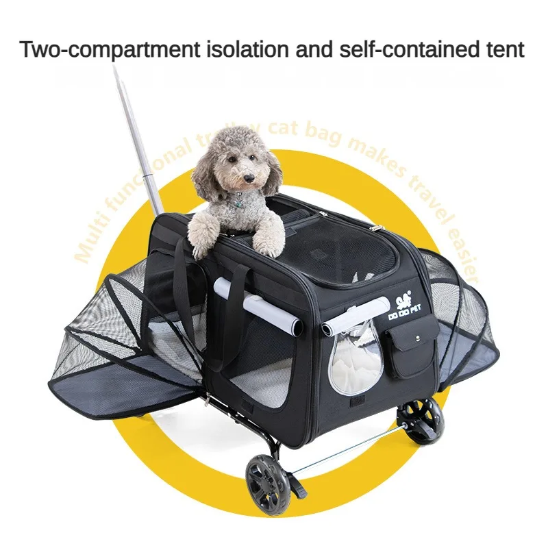 Pet Outdoor Tent Trolley Luggage Super Load-bearing Portable Breathable Large Space Dog Comfortable Fabric Trolley Suitcase