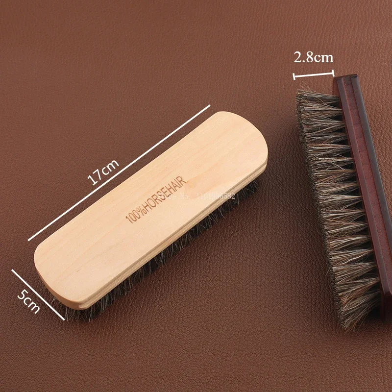 Leather Craft Cleaning Dust Solid Wood Large Size Horse Bristle Brush DIY Leather Shoes/car Seats Clean and Polish Tool Brush