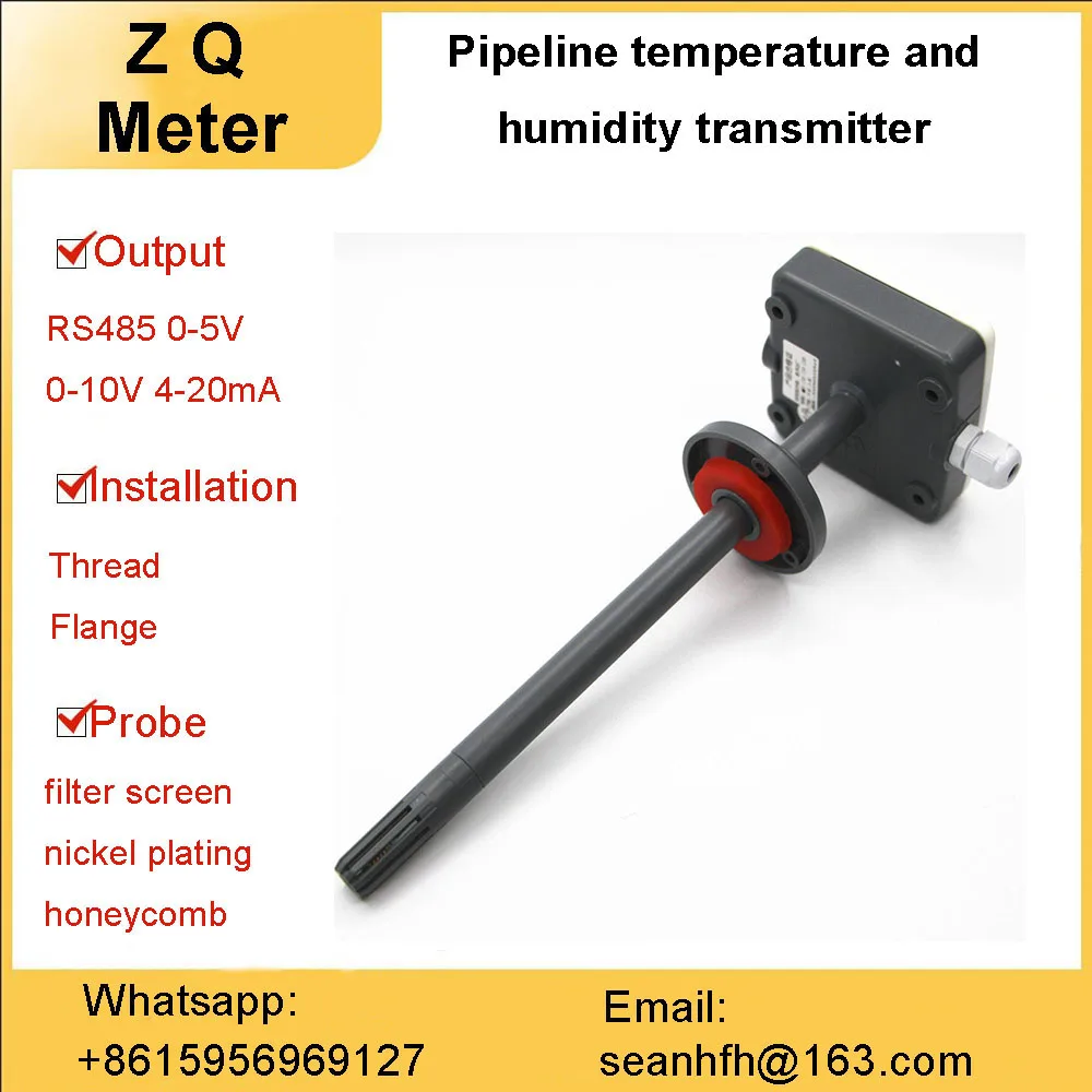 sensor de temperatura e umidade do gasoduto transmissor de instalacao de duto de ar detector de tomada de ar condicionado detector preciso 01