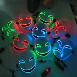 Neon Led Party Supplies Glow Scary Emote Light Up LED Mask Cosplay Party Wire Led Mask