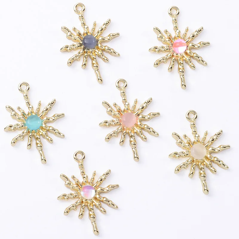 Fashion temperament high-end earrings earrings DIY material baroque style sunflower alloy accessories pendant