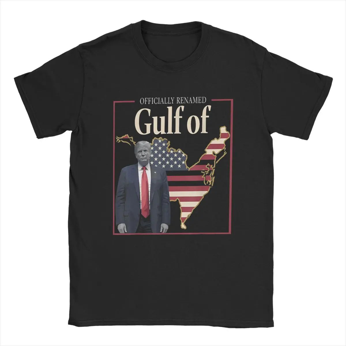 Gulf Of United States Of America Men's T Shirts Donald Trump President Vintage Tees Crew Neck T-Shirt Cotton Plus Size Clothing