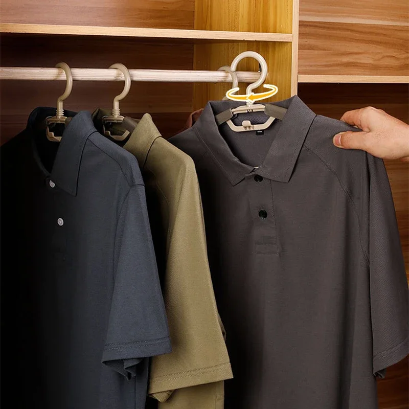 5PCS Heavy-Duty Plastic Wide-Shoulder Hangers Retractable Clothes Drying Rack with Swivel Hooks for Jackets Durable Suits Hanger
