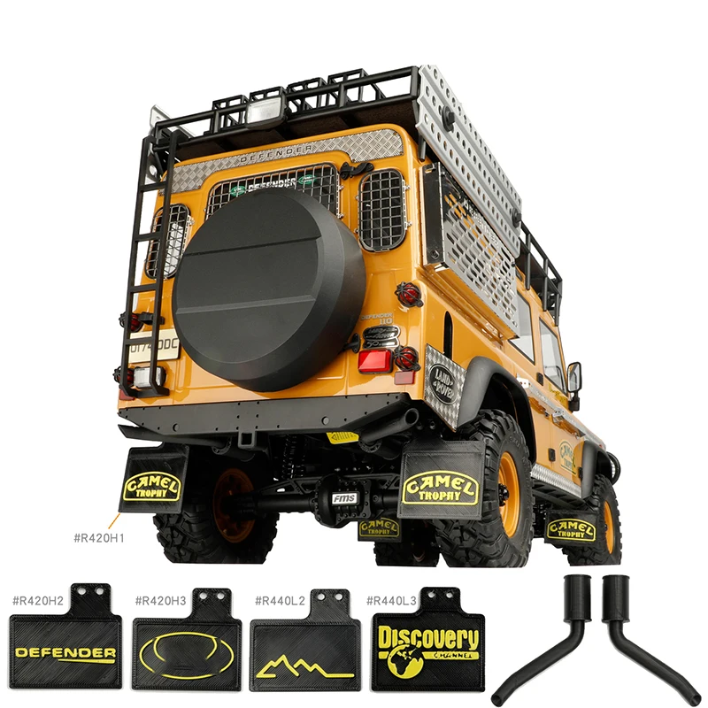 

Mud Shielding Film Exhaust Pipe Simulation Accessories Mud Shielding Skin for 1/10 RC Crawler Car Traxxas TRX4 Defender FCX10