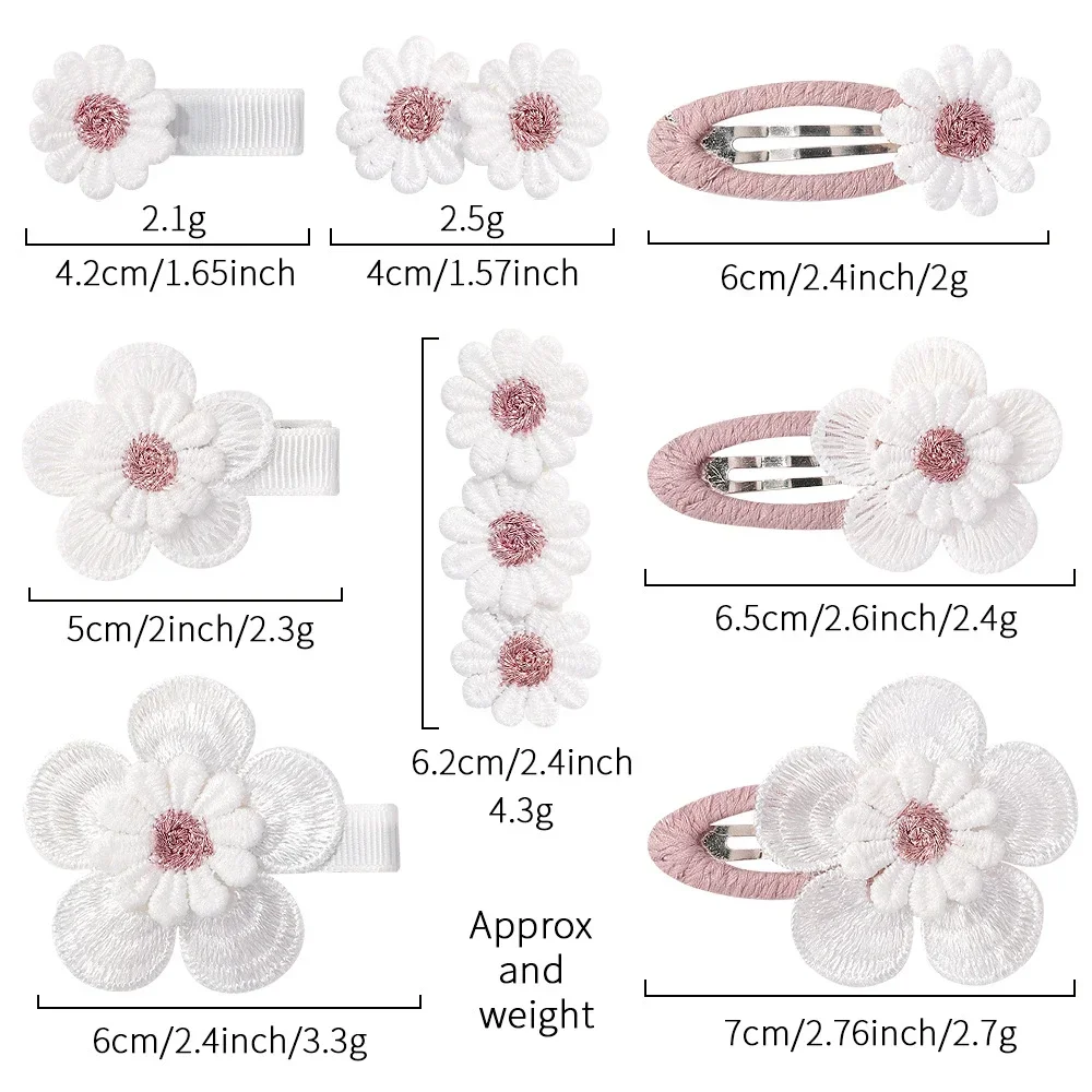 2Pcs Cute Baby Girl Hair Clips Daisy Flower Kids Hairpins Princess Barrette Child Hair Accessories Spring Korean Style Hairgrips