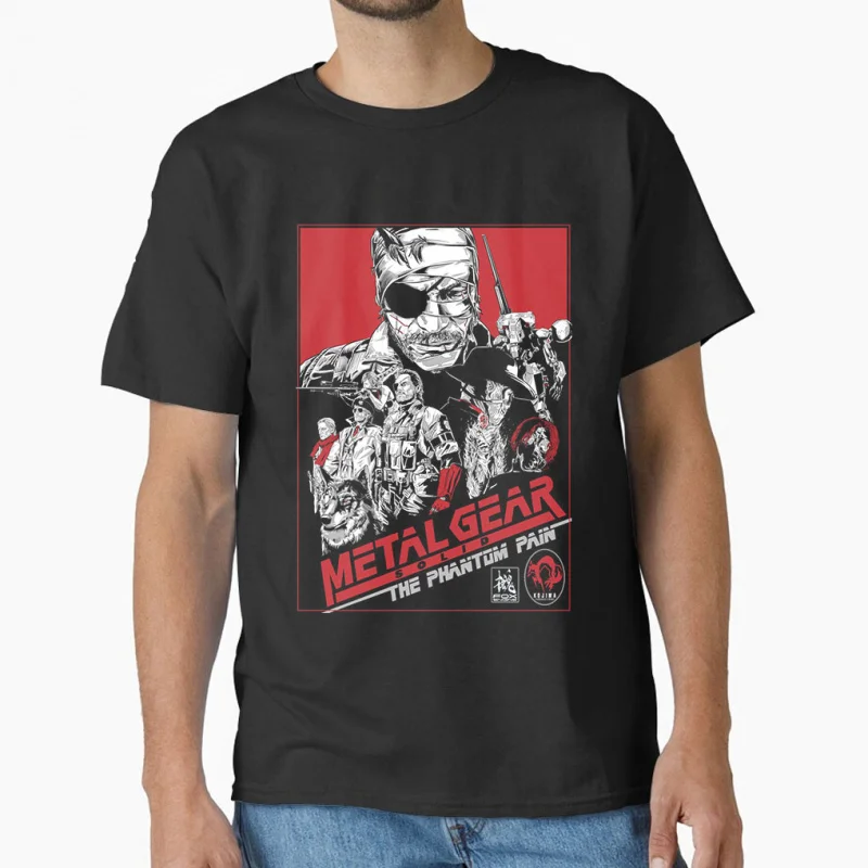 

80s Vintage video game Metal Gear Solid snake big boss cyborg ninja MGS Kojima gift T shirt for men Large size Tops S-6XL