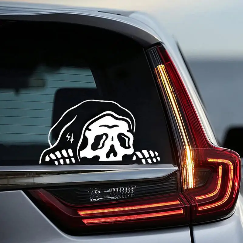 Schedel Raam Stickers Voor Auto 'S Waterdicht Halloween Achterruit Stickers Realistische Gotische Auto Decoratie Sunproof Vakantie Stickers