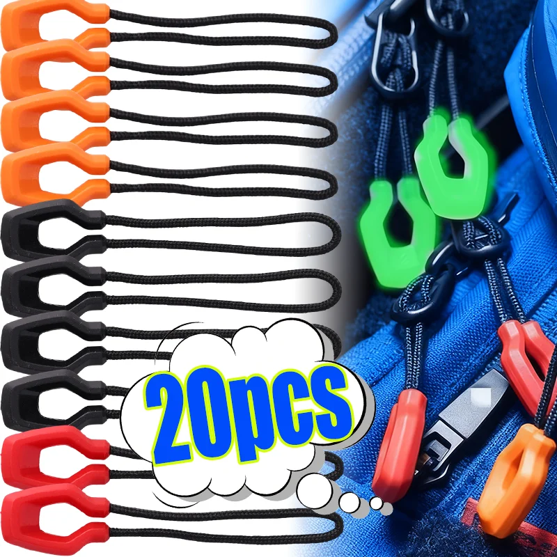 Backpack Zipper Tail Rope Night Glow Zipper Pull Reflective Safety Lanyard for Backpack Outdoor Hiking Camping Easy Attach Rope