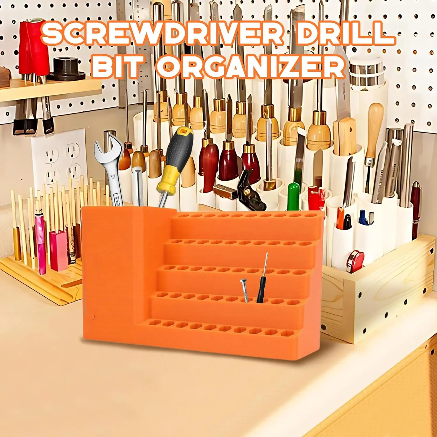 25/50-Hole Hex Screwdriver Bit Storage Box 1/4 Inch Impact Driver Bit Holder Organizer Durable Tool Box For DIY & Workshop