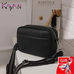 Casual Women Shoulder Bag PU Leather Crossbody Bag Female Small Purse Versatile Ladies Sling Bag Zipper Square Pillow Bag