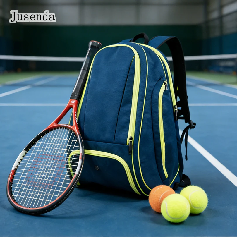Оригинальная водонепроницаемая сумка для тенниса Jusenda, сумка для бадминтона, сумка для 2 теннисных ракеток с отдельным отделением для обуви, сумка для пляжного тенниса