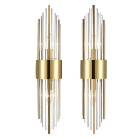 2 Piece Glass Wall Lamp For Living Room Bedroom Bathroom Indoor Home Modern Nordic Gold sconce Vintage led wall light Fixture