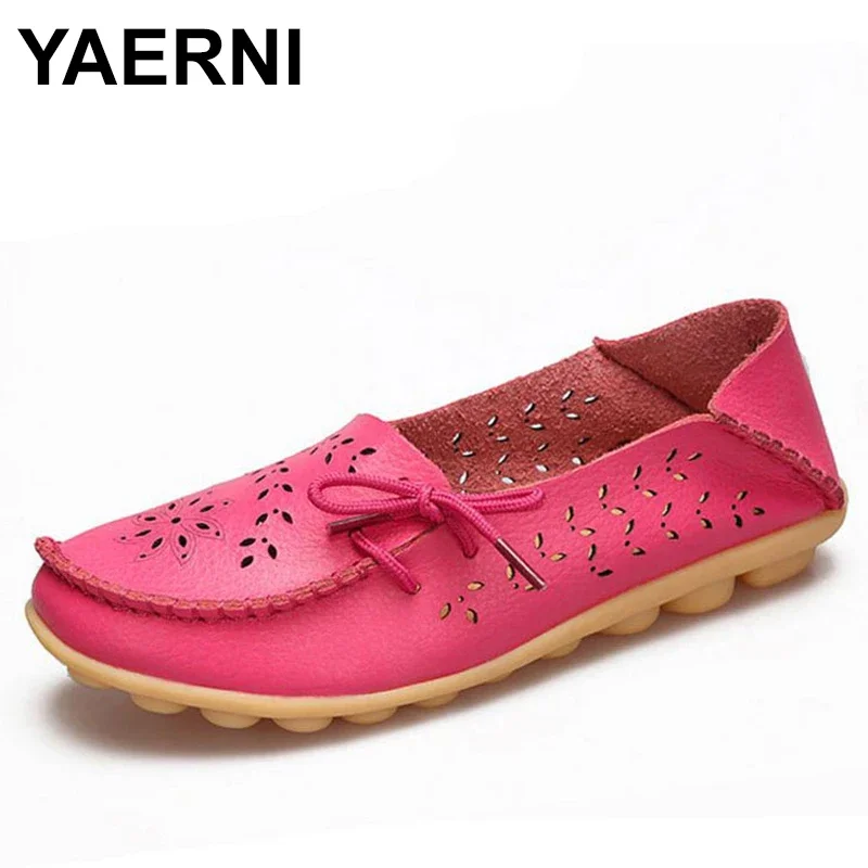 YAERNI20 colors Real leather flat shoes Woman Fashion leisure shoes Daliy women Office lady party footwear size 34- 44E1298