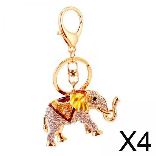 Elegante portachiavi in lega con elefante, portachiavi con ciondolo 3D, ciondolo bling per zaino da scuola per bambini e donne
