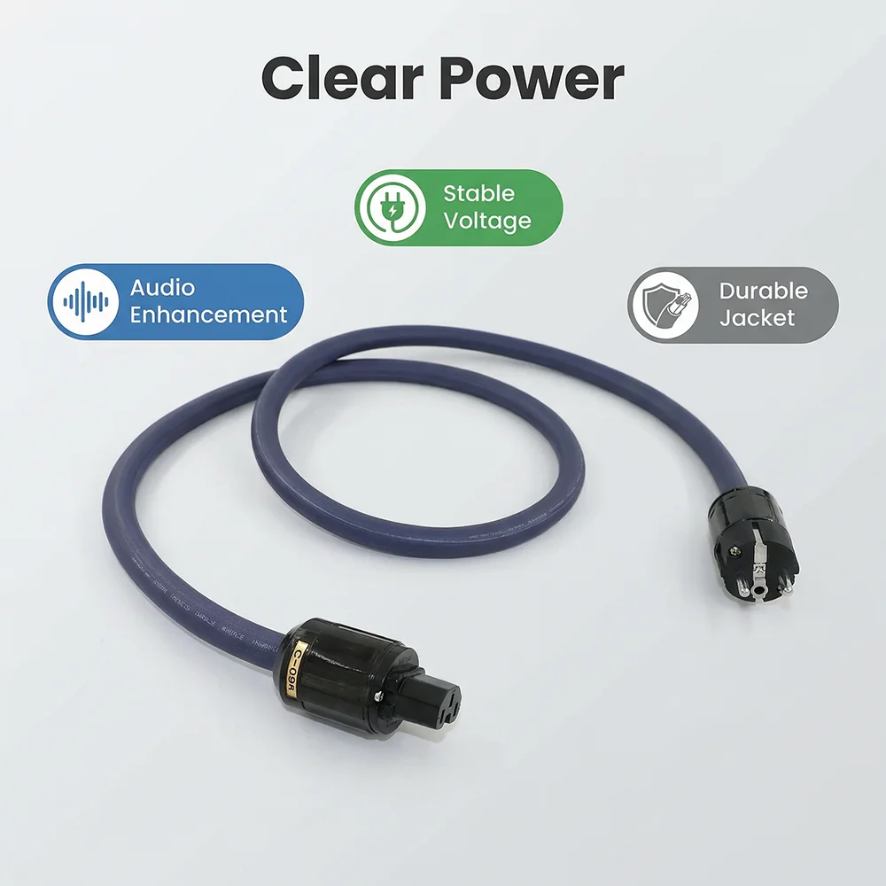 

Аудиокабель Aouyade Hifi 5N из меди с родиевым покрытием P-004E/C-004, вилка питания EU/US