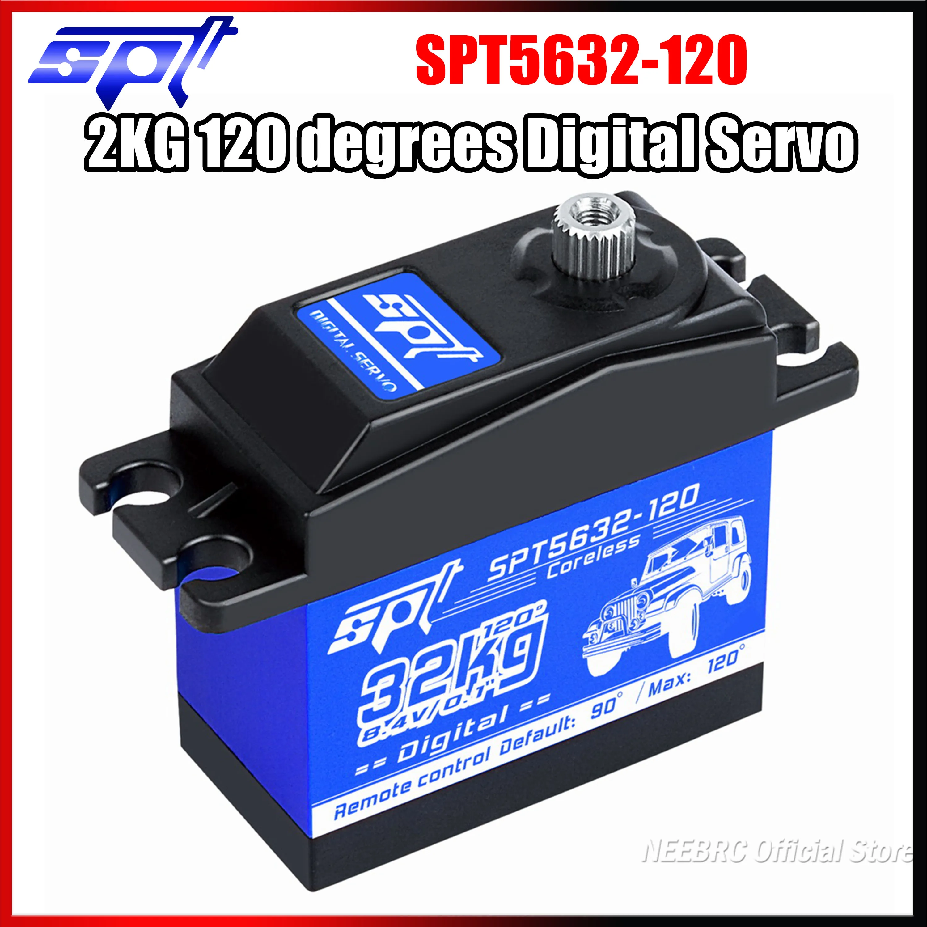 SPT5632 32KG 120 Degrees Metal Gear Digital Servo Coreless Motor for 1/10 RC Drift Car Model Airplane TRX4 SCX10 Robot Toy Part