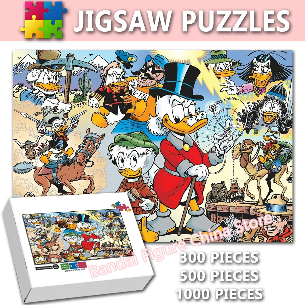 The Complete Life and Times of Scrooge! Disney Cartoon Print Puzzle Donald Duck Anime Movies Jigsaw Puzzle Kids Game Toys Gifts