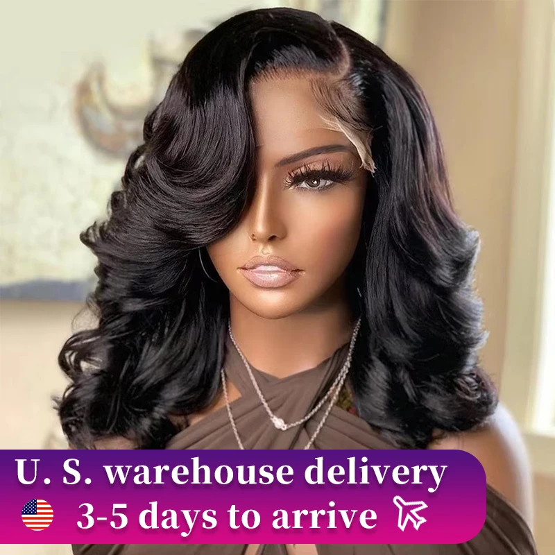 Losse Body Wave Korte Bob Kant Frontale Menselijk Haar Pruik 5X5 Transparant Kant Voor Bob Pruiken Natuurlijke Kleur losse Golf Korte Pruiken