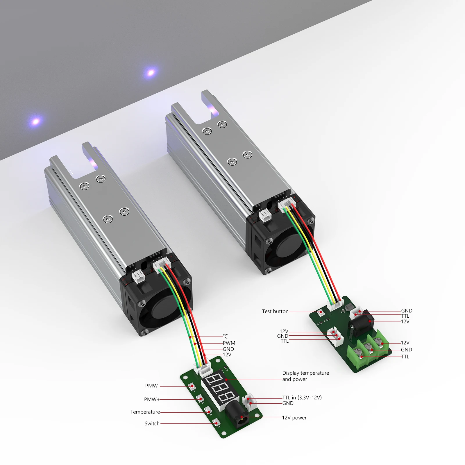 2024 NEJE New E40 Laser Module Fixed-Focus 11W-Output 2 BEAM Professional Cutting and Mark Stainless Steel/Metal Engraving