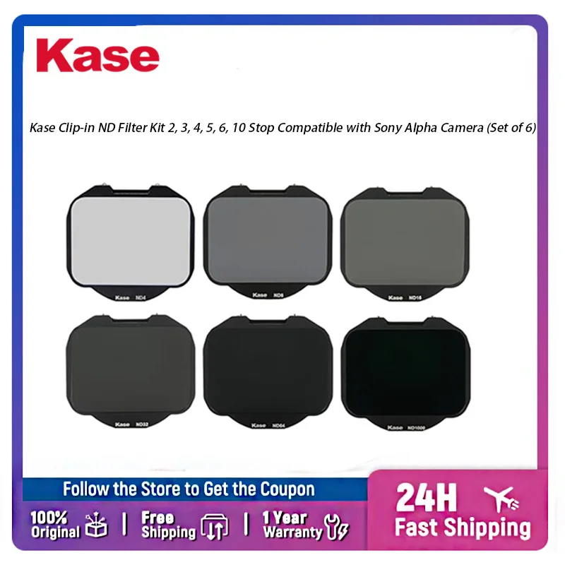 Kase ND Filter Kit 6 Pcs Clip-in Neutral Density Filter Multi-Coated Optical Glass for Sony Full Frame Camera
