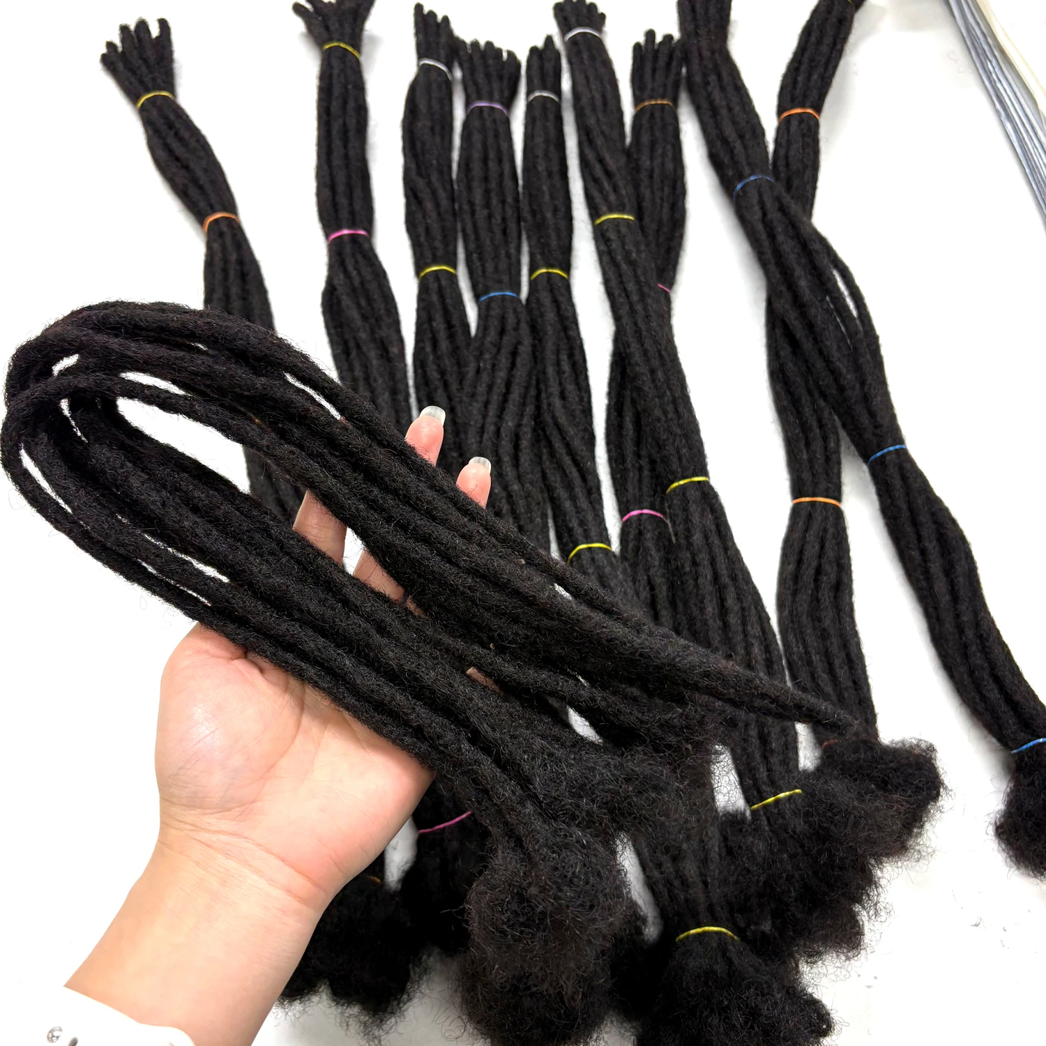 6-20inch 0.6cm Loc Extension Human Hair 10Strands/Pack Full Handmade 100% Human Hair Loc Dreadlock Extension for Men Women