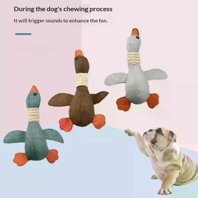 30cm Pet Mallard Duck Dog Toy For Big Chewers Dog Squeaky  Goose Puzzle Training Toys Cute Soft Dog Chew Toy With Squeaker